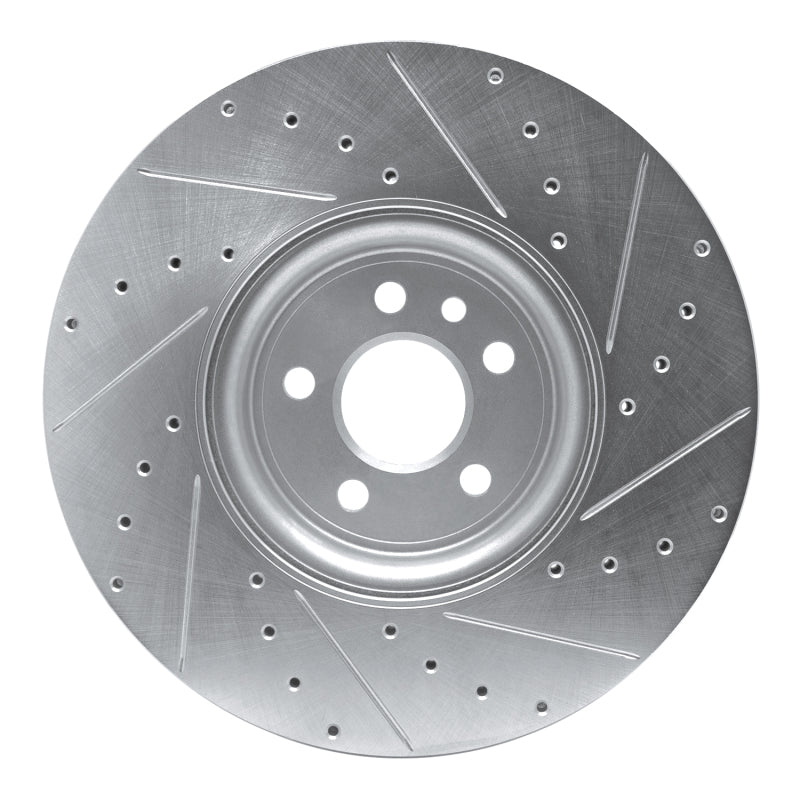 R1 Concepts R1 17-20 Jaguar F-Pace Front Left Drilled & Slotted Silver Brake Rotor