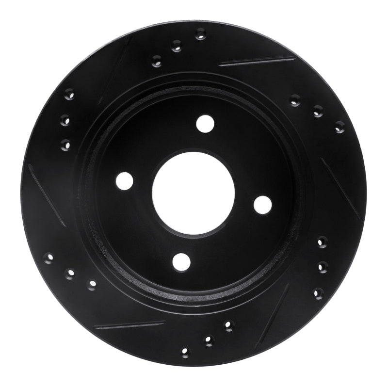 R1 Concepts R1 95-04 Ford Contour Rear Right Drilled & Slotted Black Brake Rotor