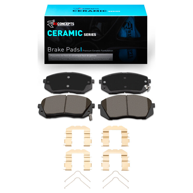 R1 Concepts R1 07-10 Kia Rondo (USA) Front Ceramic Pads & Hardware Kit