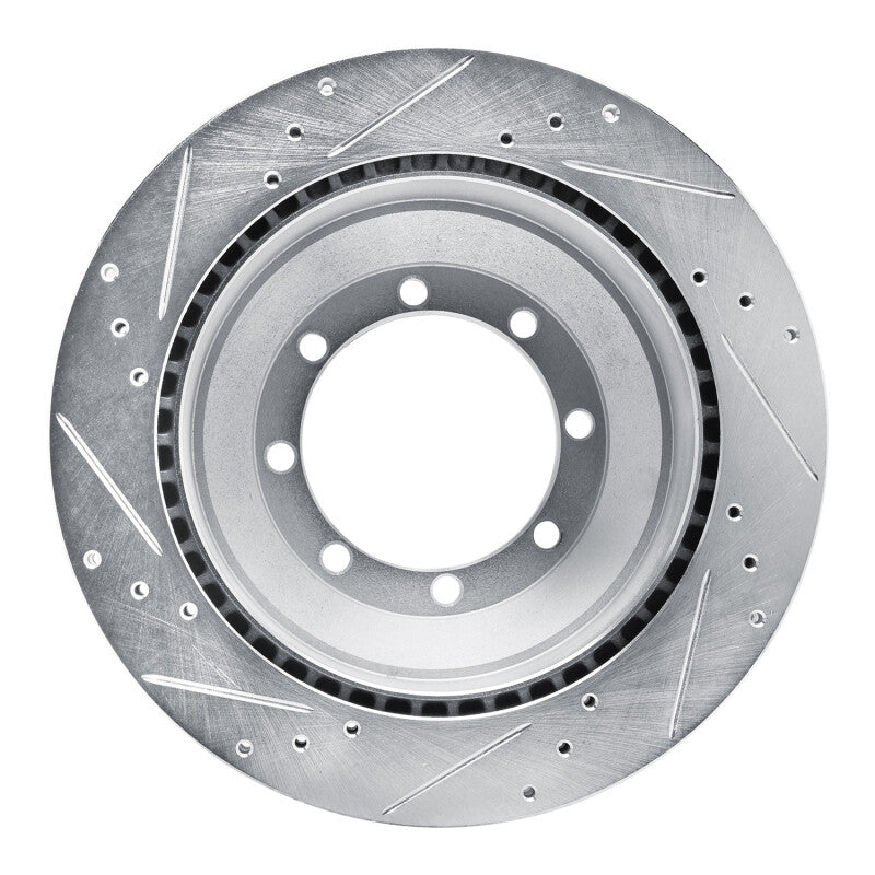 R1 Concepts R1 08-19 Ford E-350 Super Duty Rear Right Drilled & Slotted Silver Brake Rotor