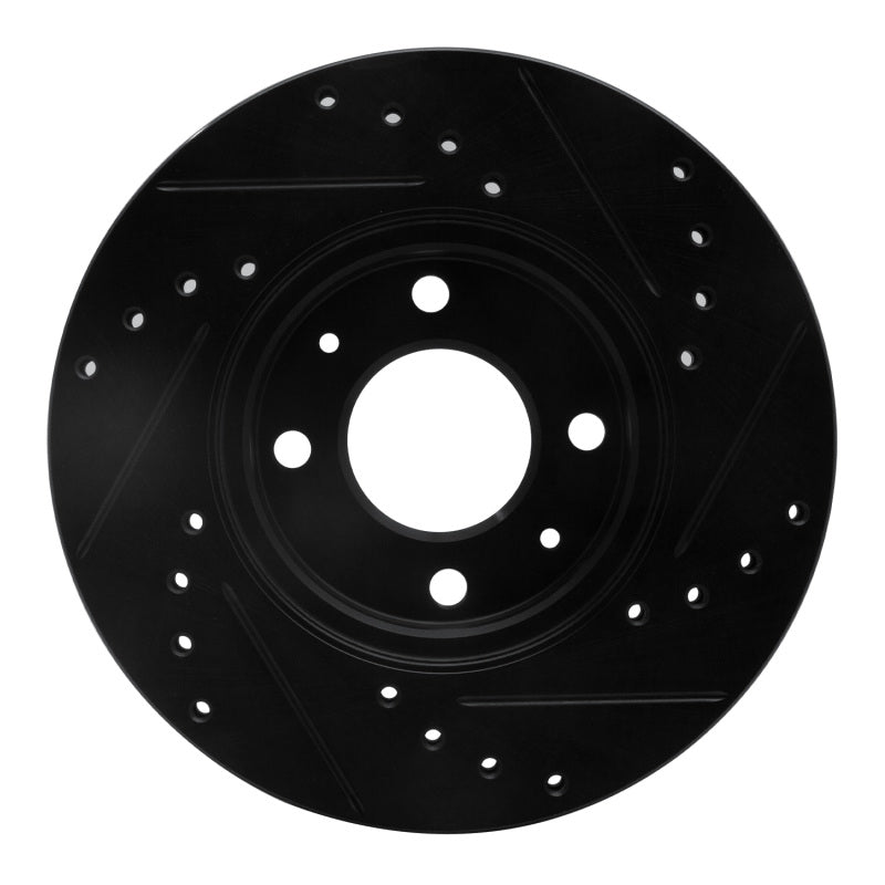 R1 Concepts R1 12-25 Dodge Attitude (Mexico) Front Left Drilled & Slotted Black Brake Rotor