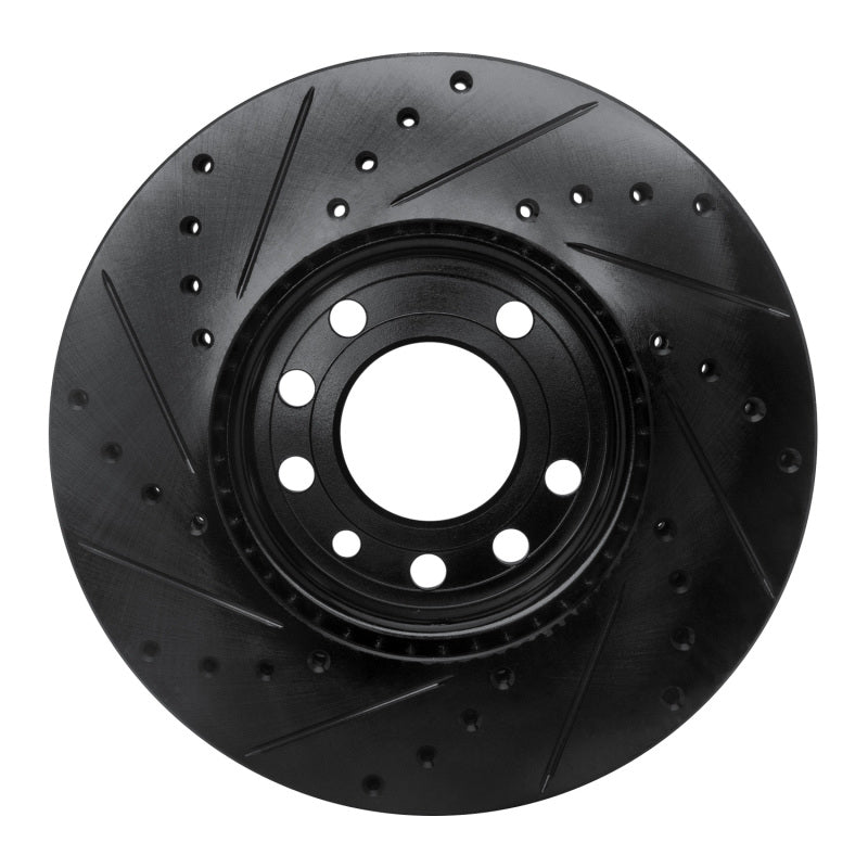 R1 Concepts R1 03-11 Cadillac BLS (Mexico) Front Right Drilled & Slotted Black Brake Rotor