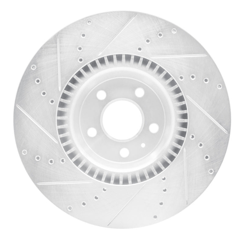 R1 Concepts R1 2012-2018 Audi A6 (USA/Canada) Front Right Drilled & Slotted Silver Brake Rotor