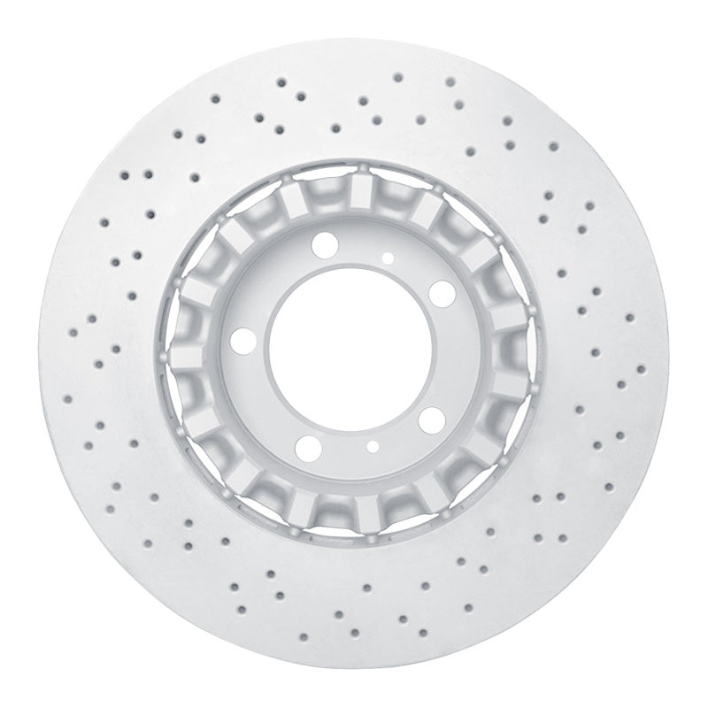 DFC 17-23 Porsche 718 Boxster Left Front Drilled Hi-Carbon Alloy Geomet Coated Rotor