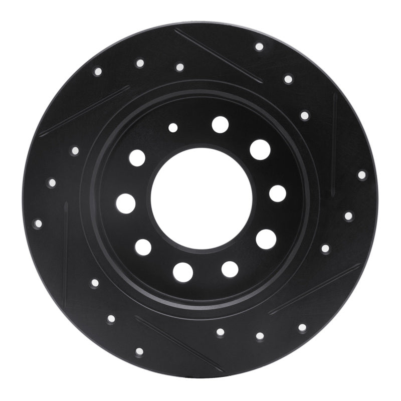 R1 Concepts R1 03-08 Hyundai Tiburon Rear Left Drilled & Slotted Black Brake Rotor
