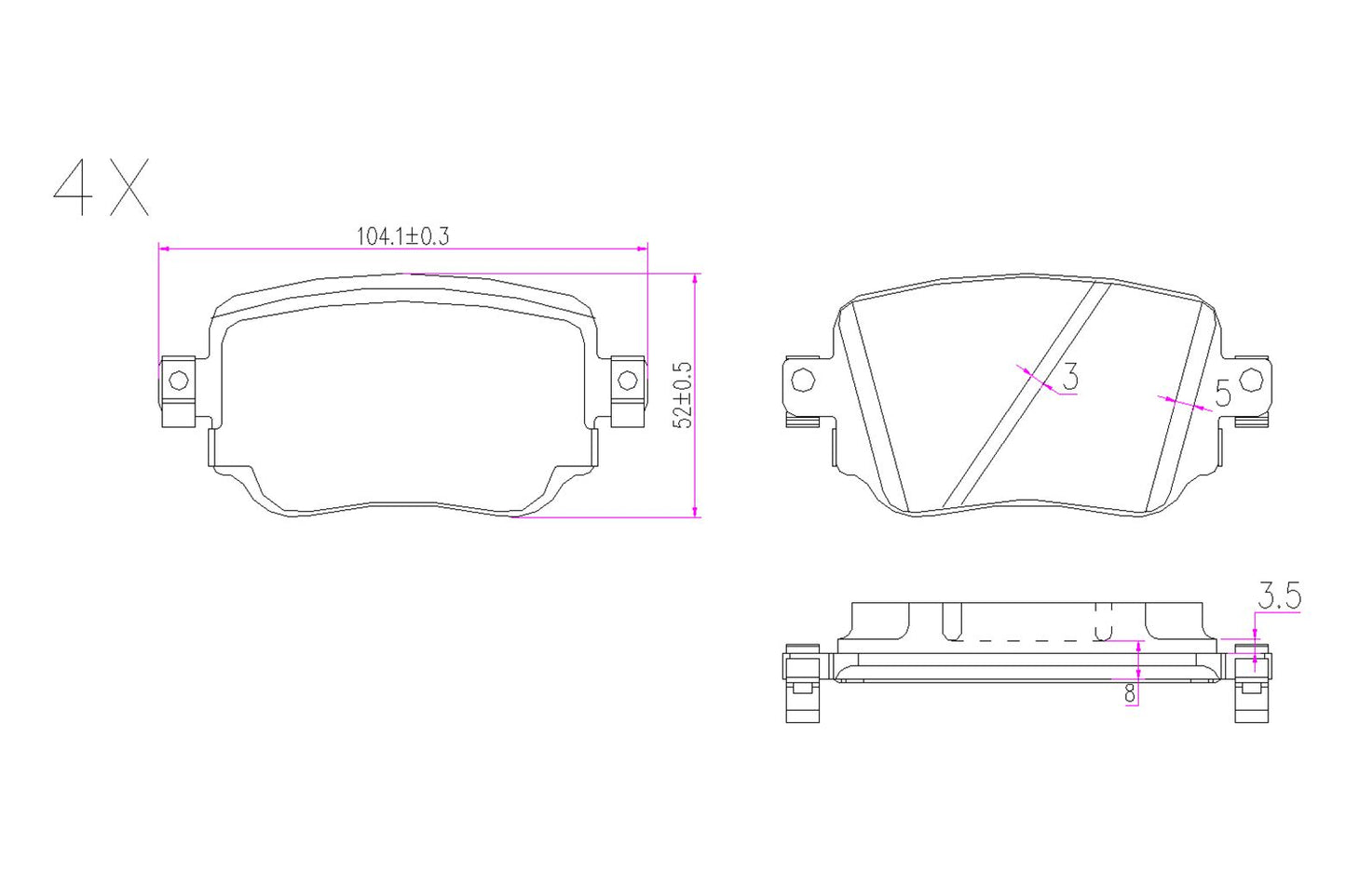 BOGAP A8210107 Brake Pad Set, Disc Brake | ML Performance Car Parts