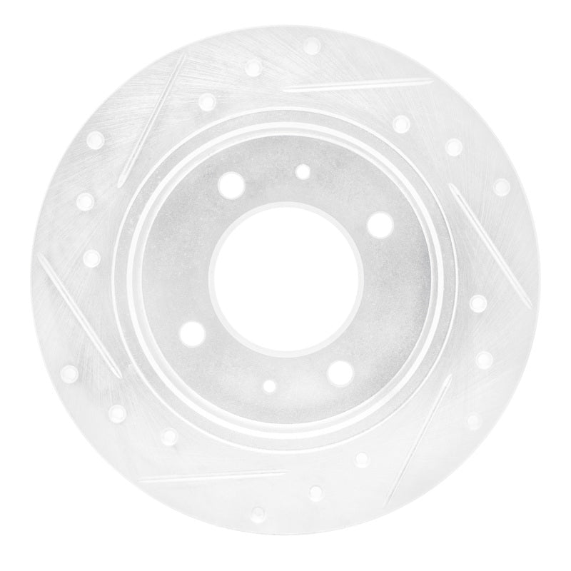 R1 Concepts R1 97-06 Hyundai Elantra Rear Right Drilled & Slotted Silver Brake Rotor