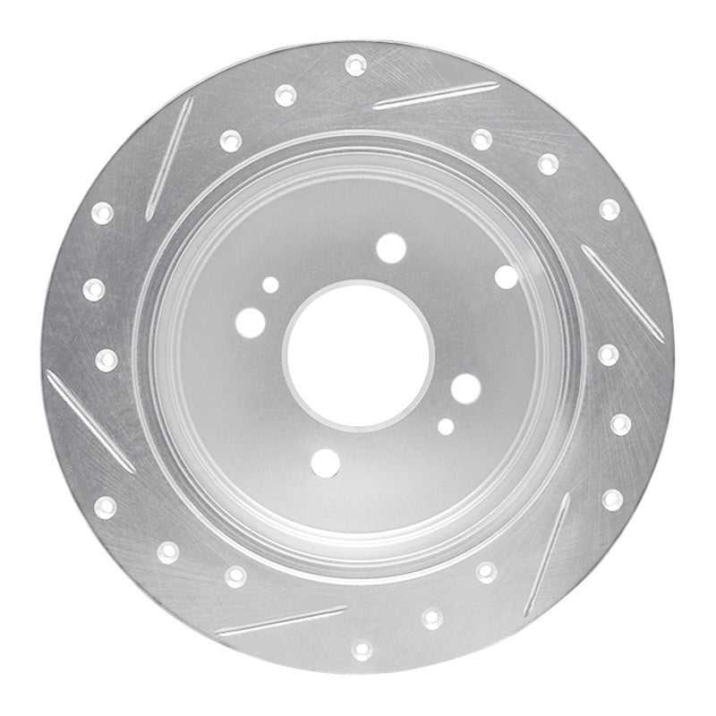 R1 Concepts R1 06-12 Dodge Attitude (Mexico) Rear Right Drilled & Slotted Silver Brake Rotor