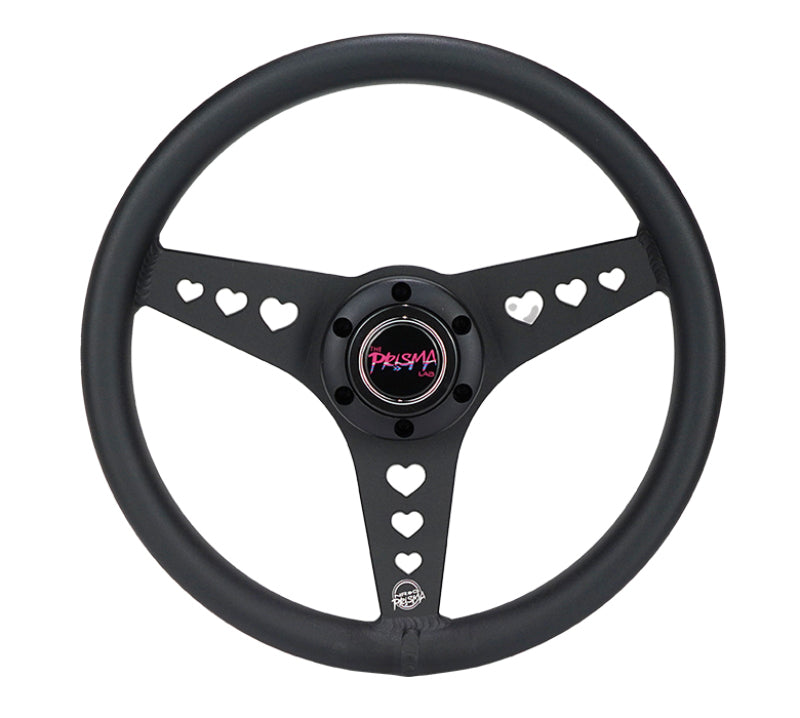 NRG All Aluminum Steering Wheel 330mm - Heart Cut Out- Ergonomic Grip- Anadized Black