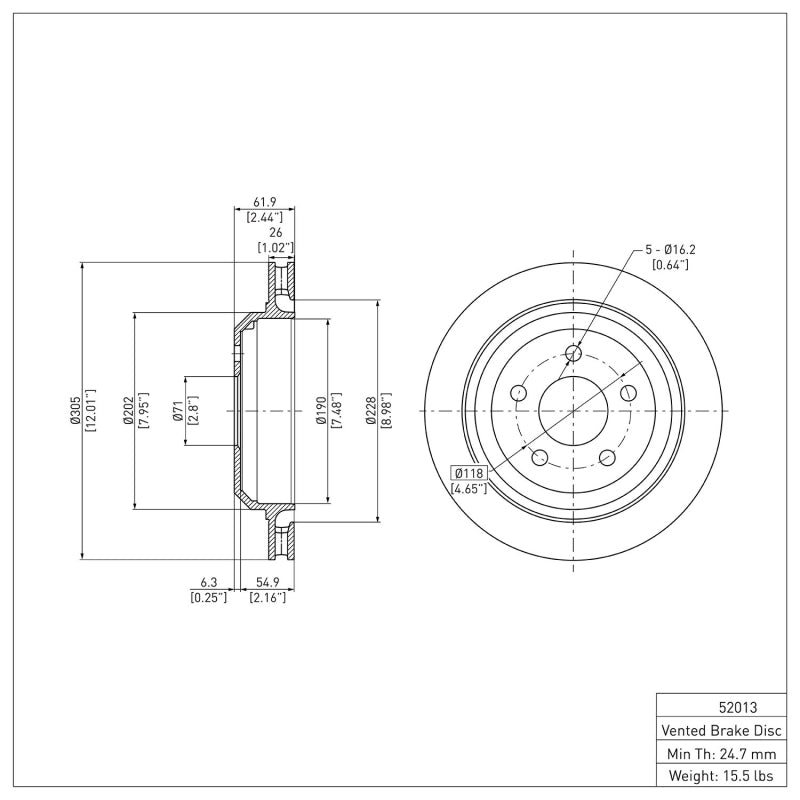DFC 98-02 Chevrolet Camaro Rear GeoSPEC Coated Rotor
