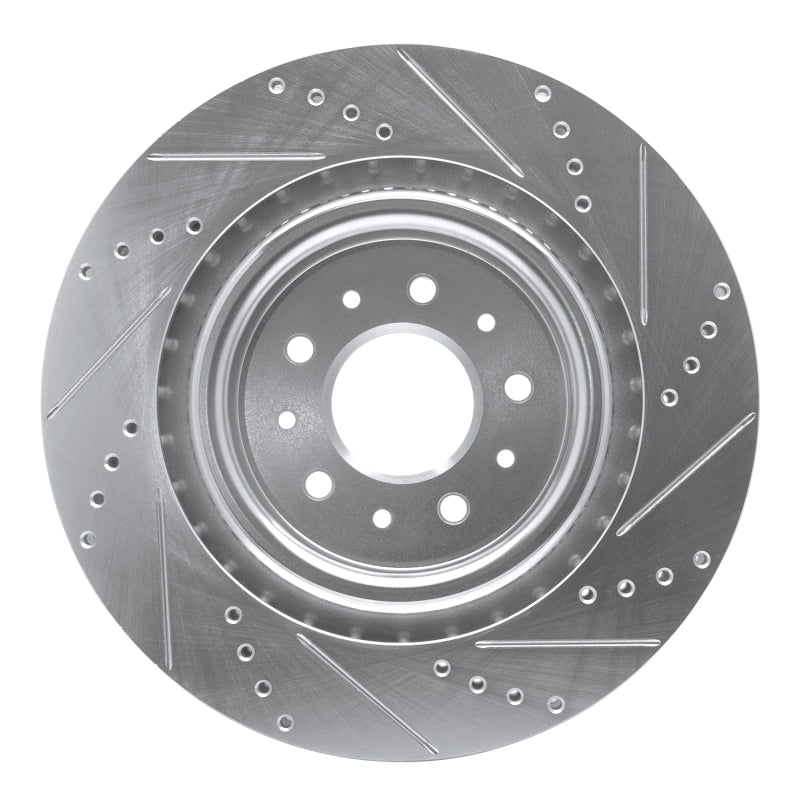 R1 Concepts R1 00-06 Jaguar XJR Front Left Drilled & Slotted Silver Brake Rotor
