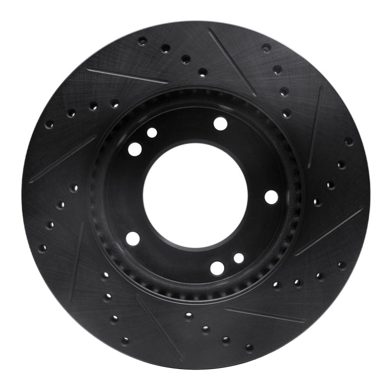 R1 Concepts R1 2007-2009 Kia Sorento Front Left Drilled & Slotted Black Brake Rotor