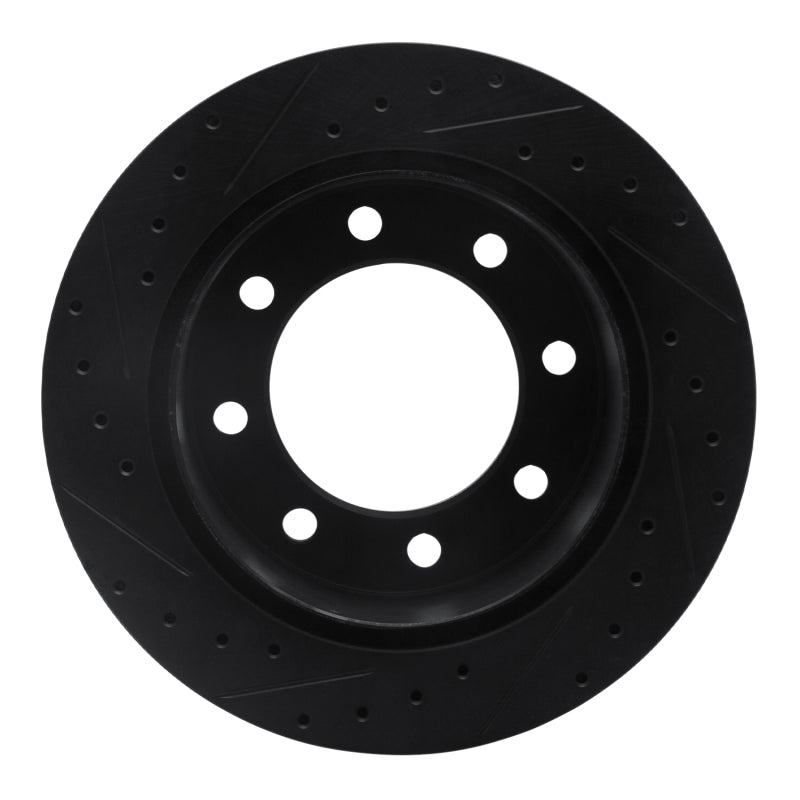 R1 Concepts R1 99-20 Chevrolet Express 2500 Rear Right Drilled & Slotted Black Brake Rotor
