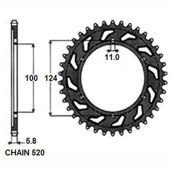 SUNSTAR SUNR1-3435-36 Chain Sprocket
