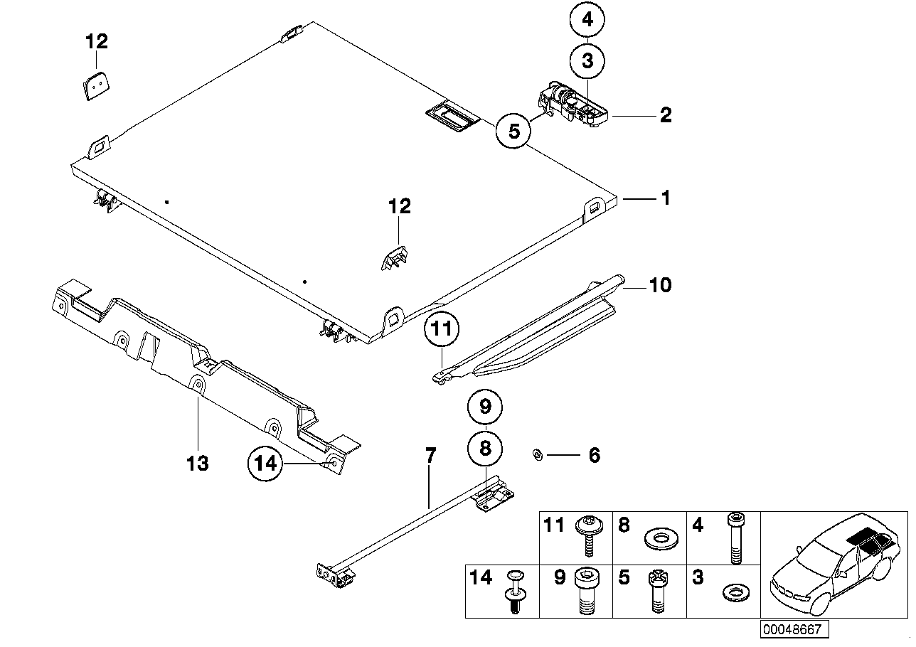 Genuine BMW 51477037679 E53 Trim Panel, Cross Member, Trunk HELLBEIGE 2 (Inc. X5)