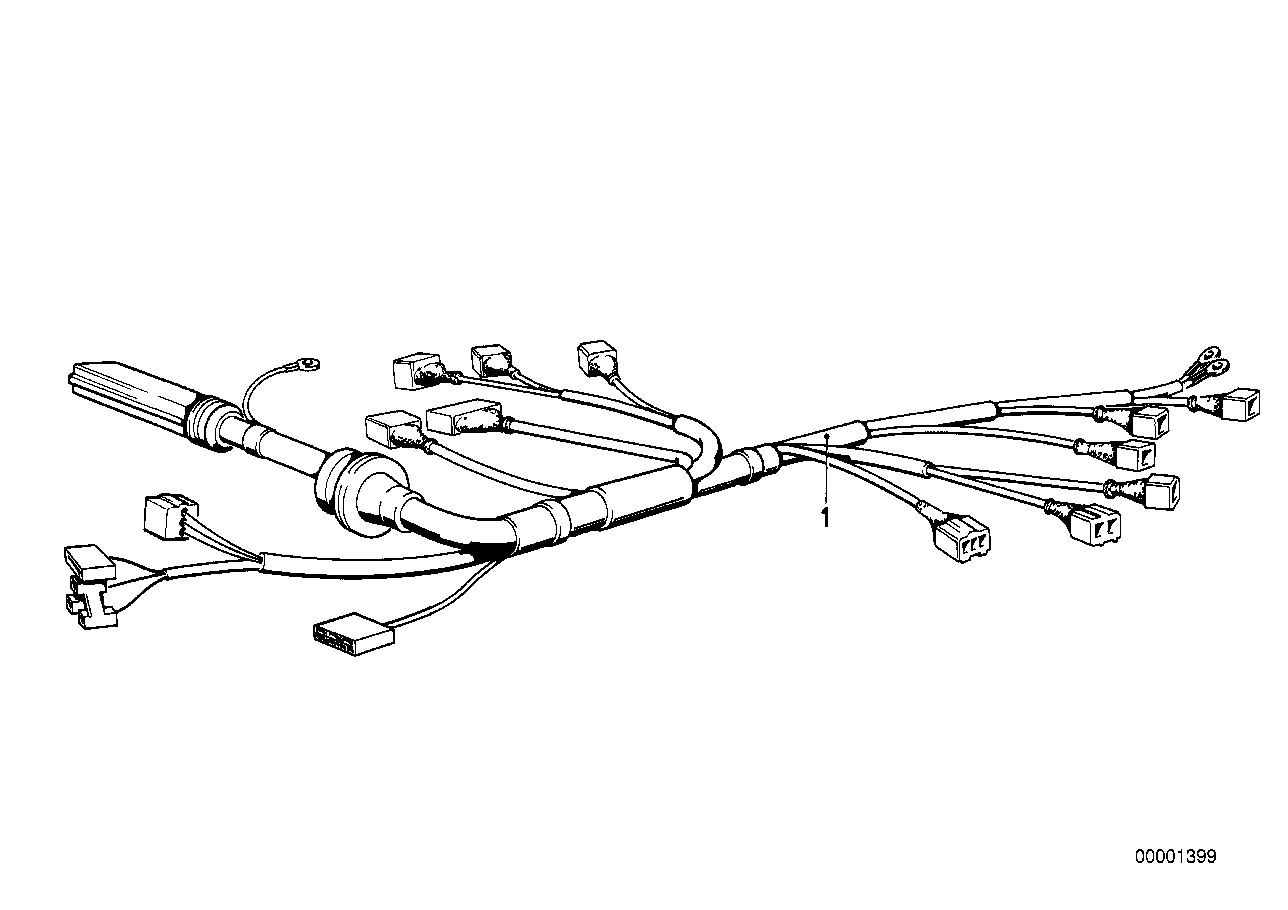Genuine BMW 12511402065 E34 Engine Wiring Harness Dme (Inc. M5)