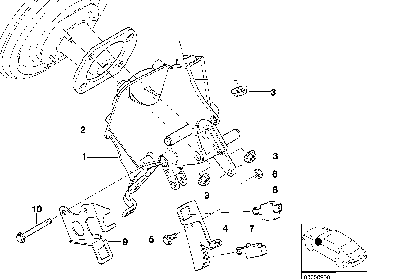 Genuine BMW 35101165692 E53 Supporting Bracket, Foot Controls (Inc. X5)