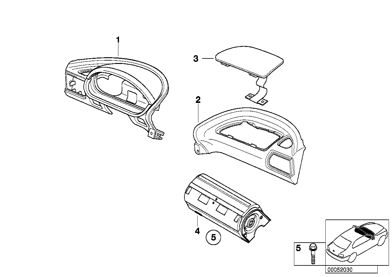 Genuine BMW 51458399940 E36 I-Panel, Top, Co-Driver SCHWARZ (Inc. Z3 3.0i, Z3 2.0 & Z3 1.9)