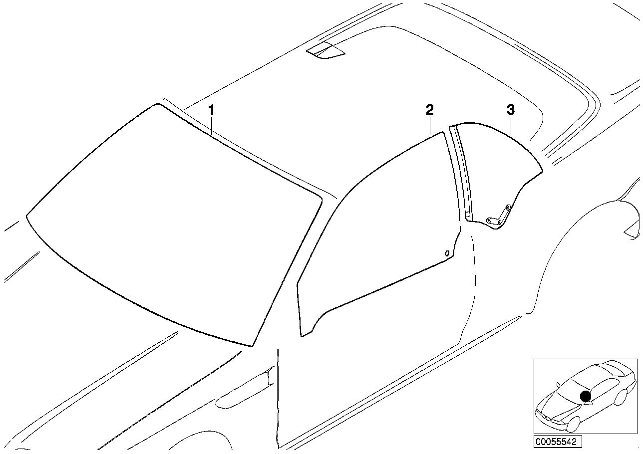 Genuine BMW 51368209424 Side Window Green Right