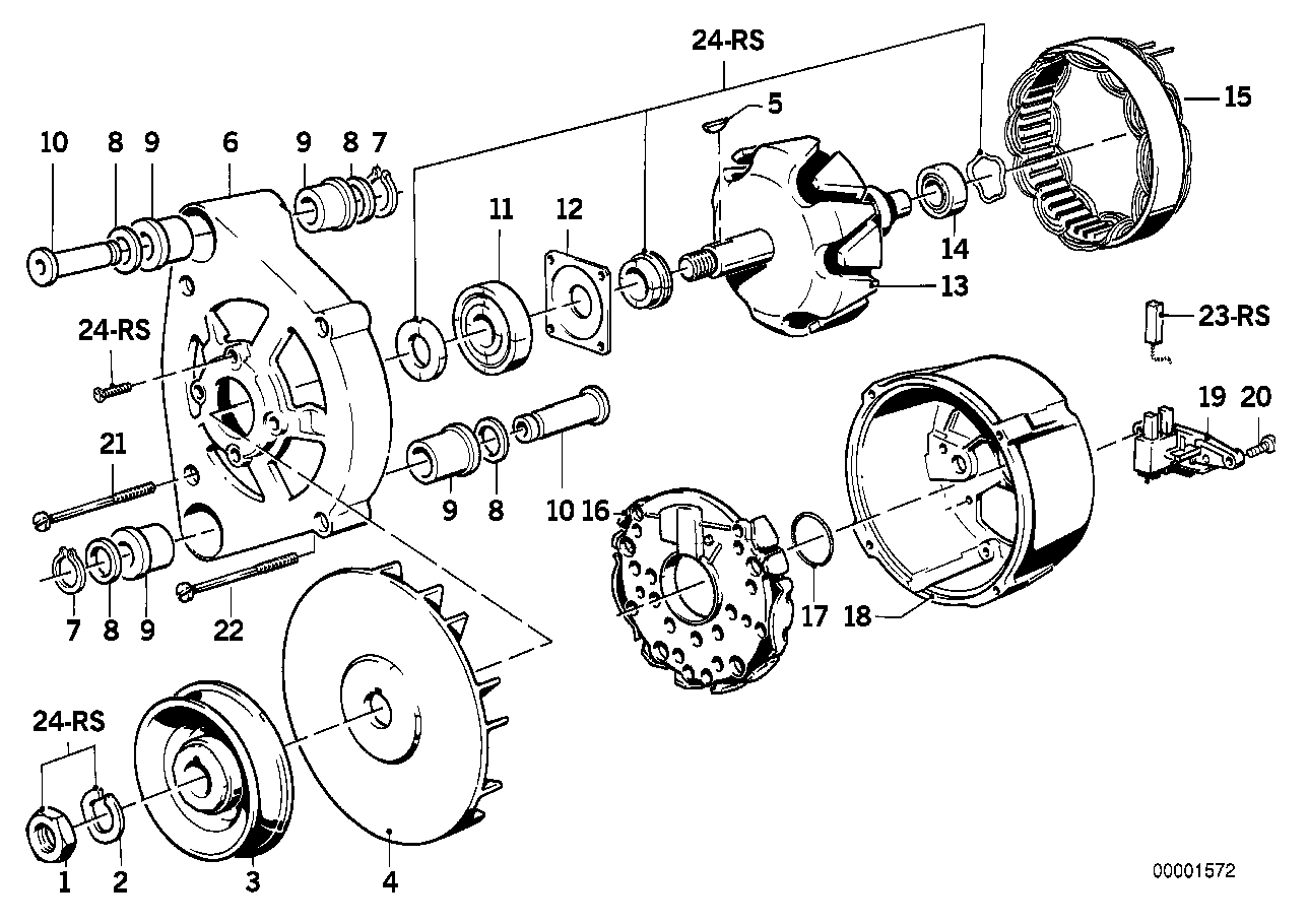 Genuine BMW 12311727759 E36 E32 E34 Stator Assy (Inc. 732i, 728iS & 320i)