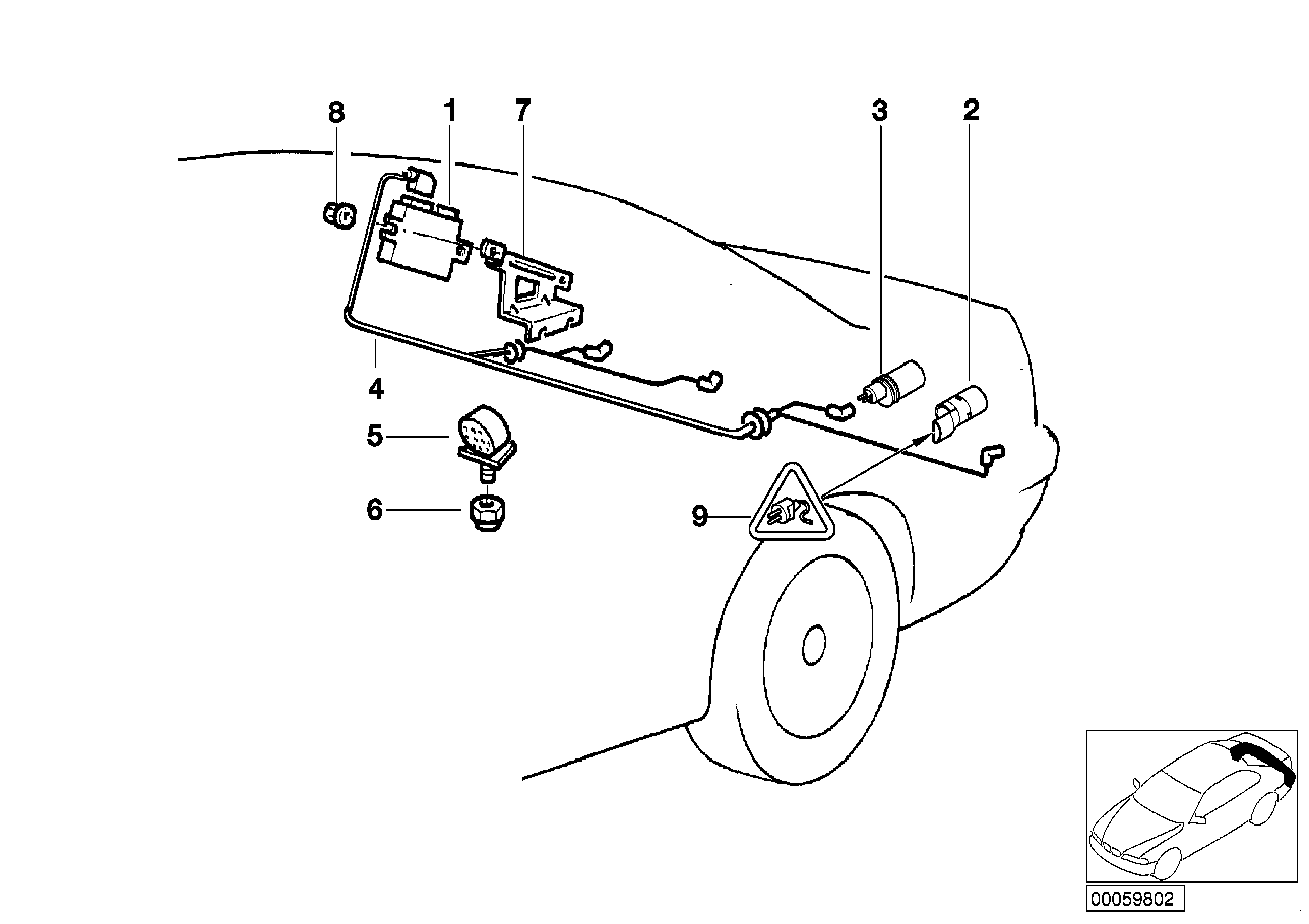 Genuine BMW 66217890440 E39 Ultrasonic Sensor, Black 2 U668 (Inc. 520d, 540i & 530d)