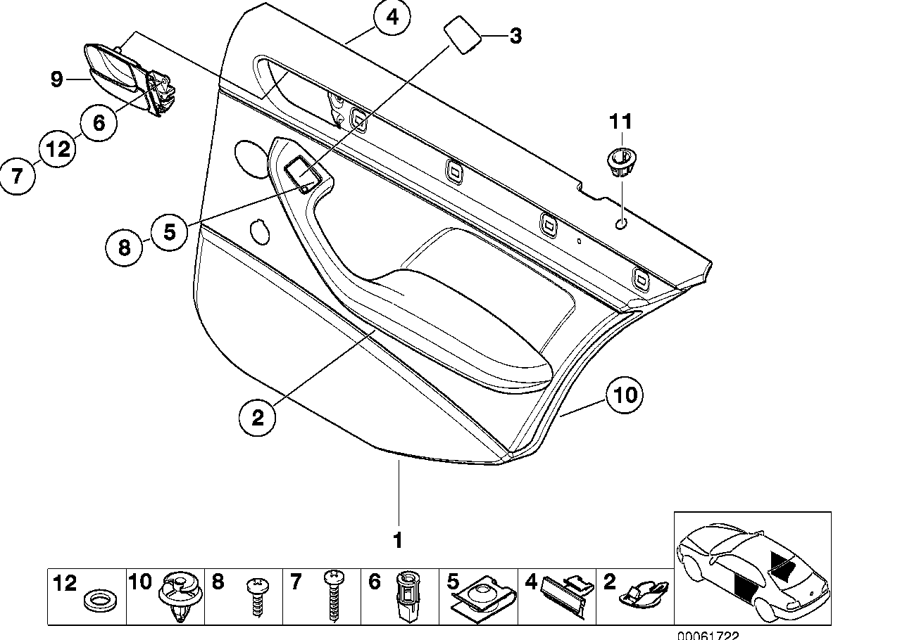 Genuine BMW 51428224610 E46 Door Trim Panel, Rear, Right HELLBEIGE (Inc. 320d, 330i & 316i)