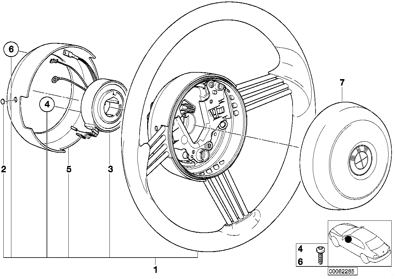 Genuine BMW 32346755998 E52 Hub Cap, Airbag TOPASBLAU (Inc. Z8)