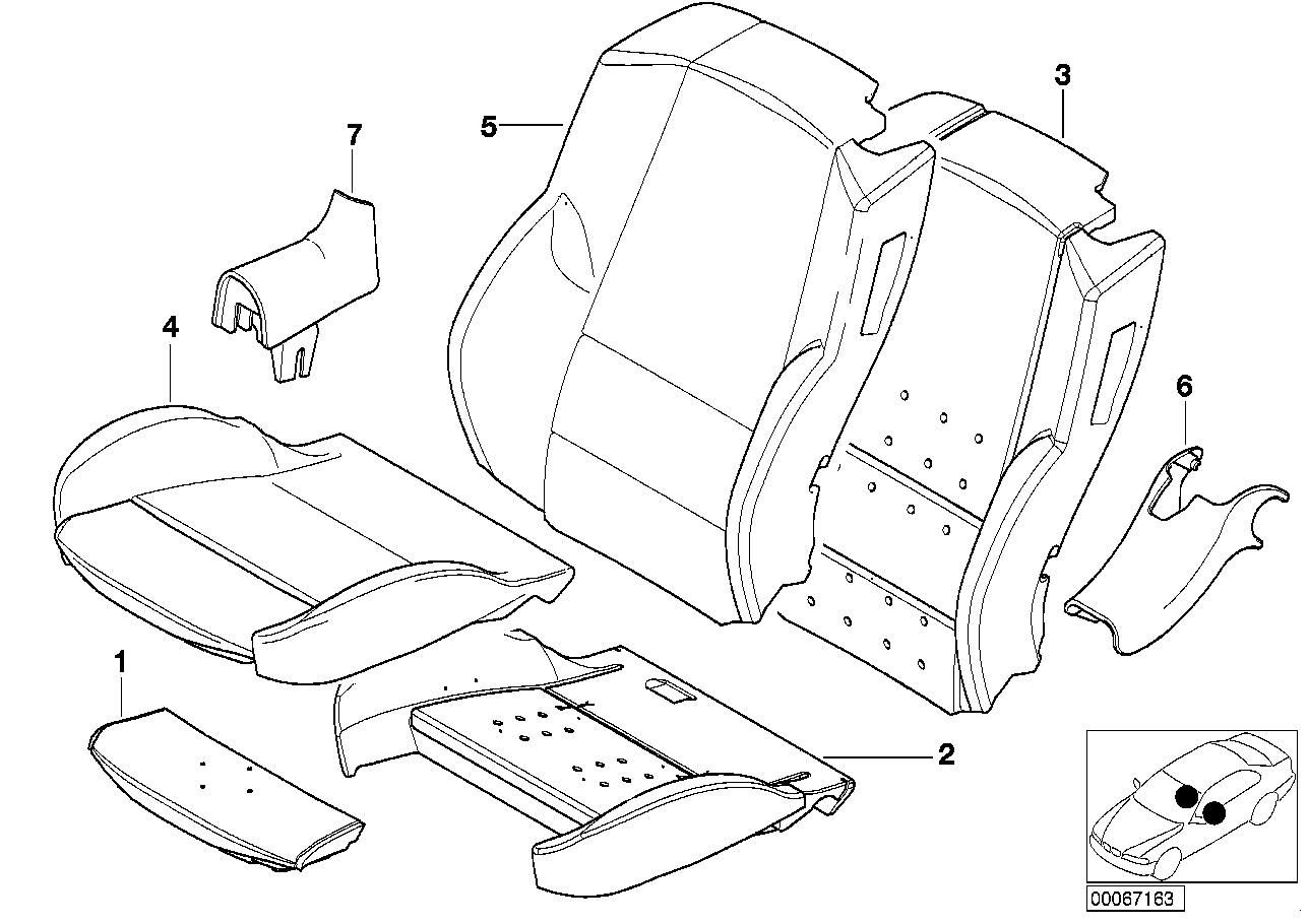 Genuine BMW 52108255582 E46 Cover Backrest Leather Right HELLBEIGE (Inc. 320Ci, 318Ci & 320Cd)