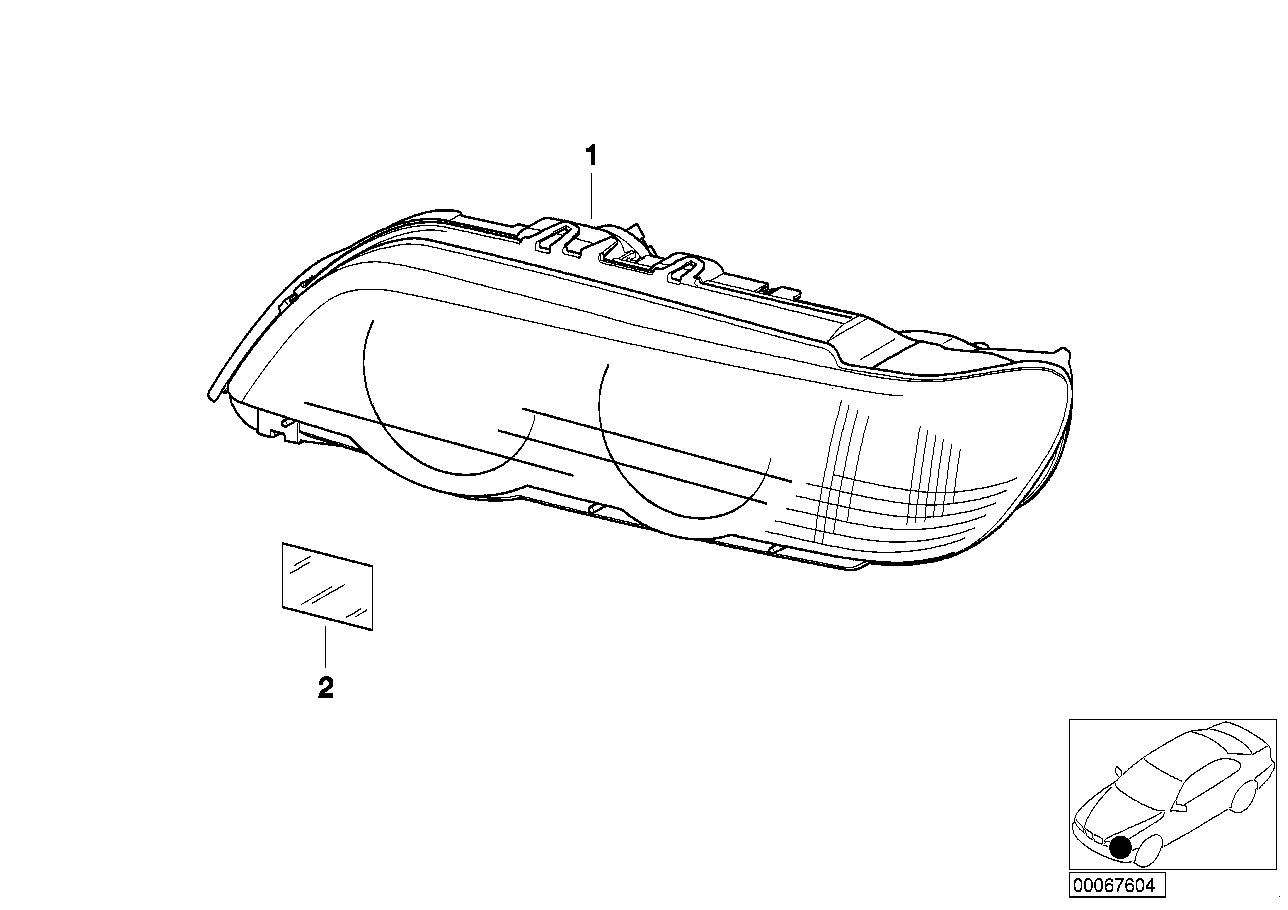 Genuine BMW 63126930233 E53 Headlight Xenon, Left (Inc. X5)