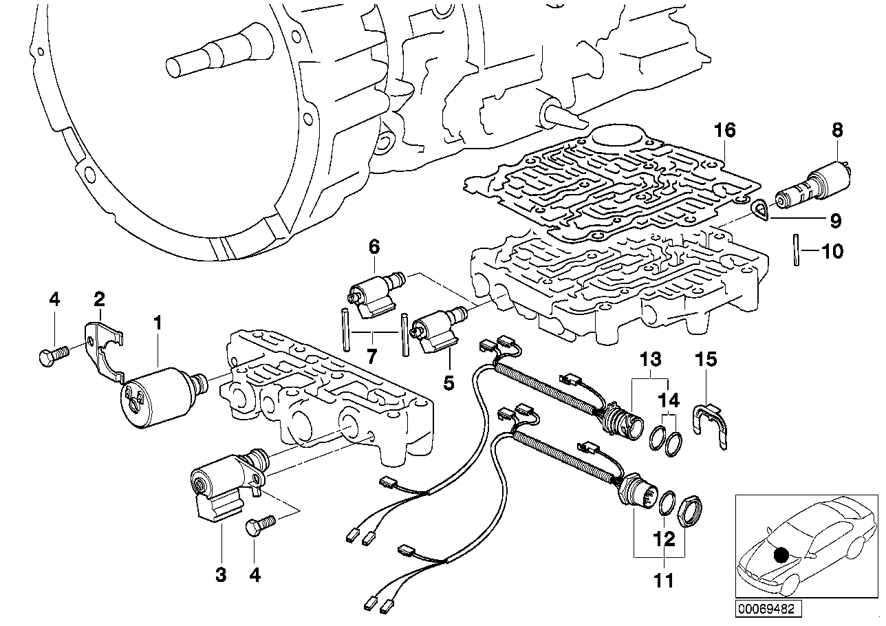 Genuine BMW 24357537061 E39 E36 Pressure Regulator Solenoid Valve Kit (Inc. 520i, 316i 1.6 & 518i)