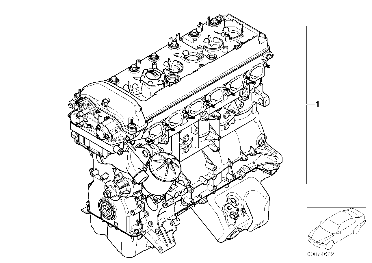 Genuine BMW 11000431515 E85 E86 Exch. Short Engine 326S4 (Inc. Z4 M3.2)