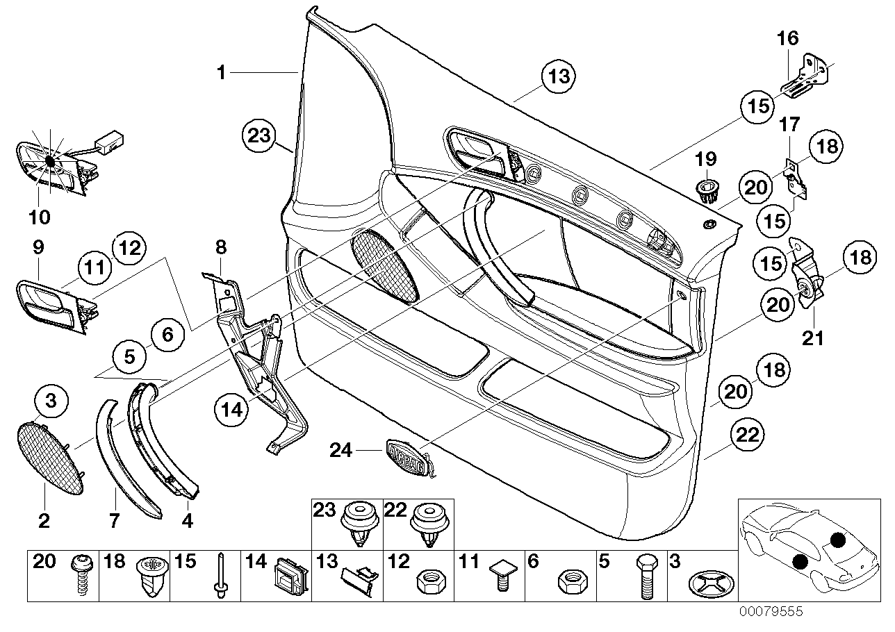 Genuine BMW 51417122201 E53 Covering Left GRAPHIT MET. (Inc. X5)