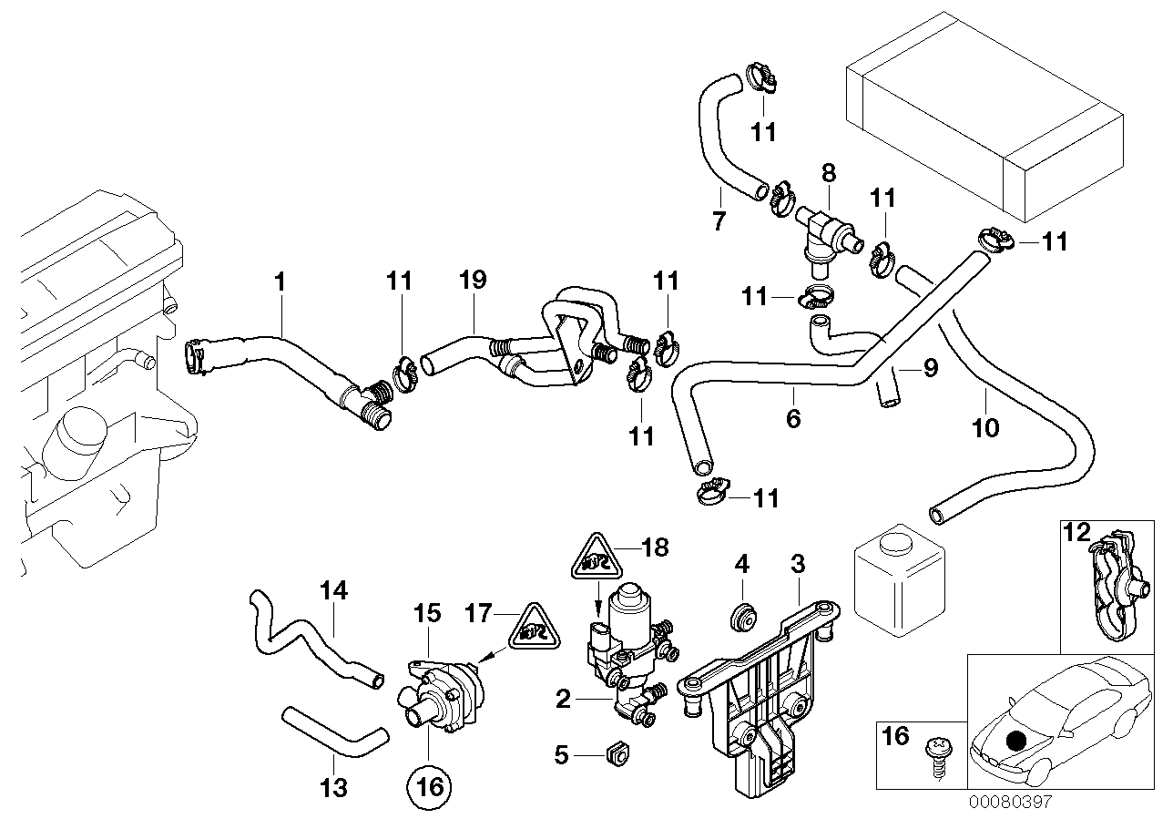 Genuine BMW 64128379343 E39 Double Pipe 2 (Inc. 525i, 523i & 528i)