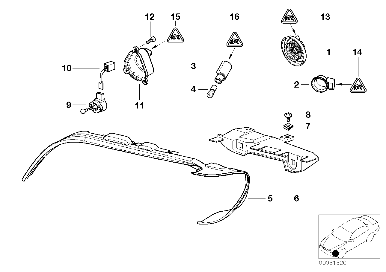 Genuine BMW 63122161633 E53 Covering Cap, Low Beam, Right (Inc. X5)