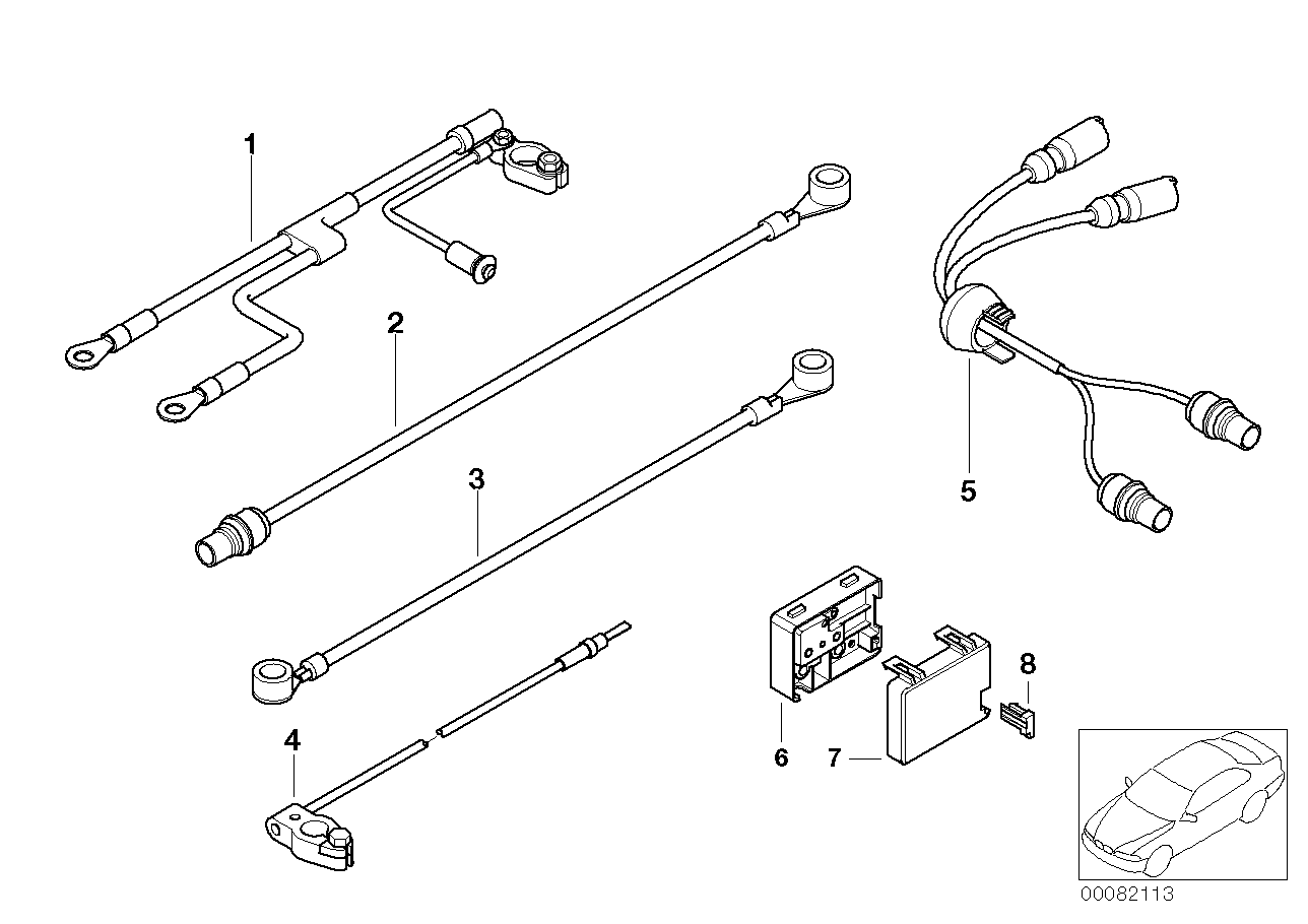 Genuine BMW 12421716315 E38 Battery Cable 2Nd Battery (Inc. 750iL, 750iLS & 750iLP)