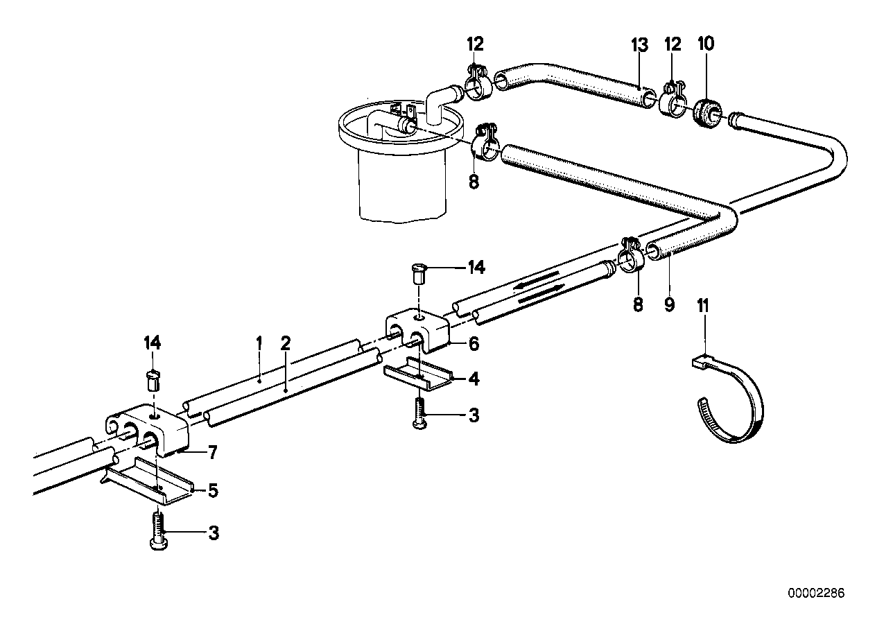 Genuine BMW 16121151301 E12 E24 Return Pipe (Inc. 535i, 635CSi & 525)