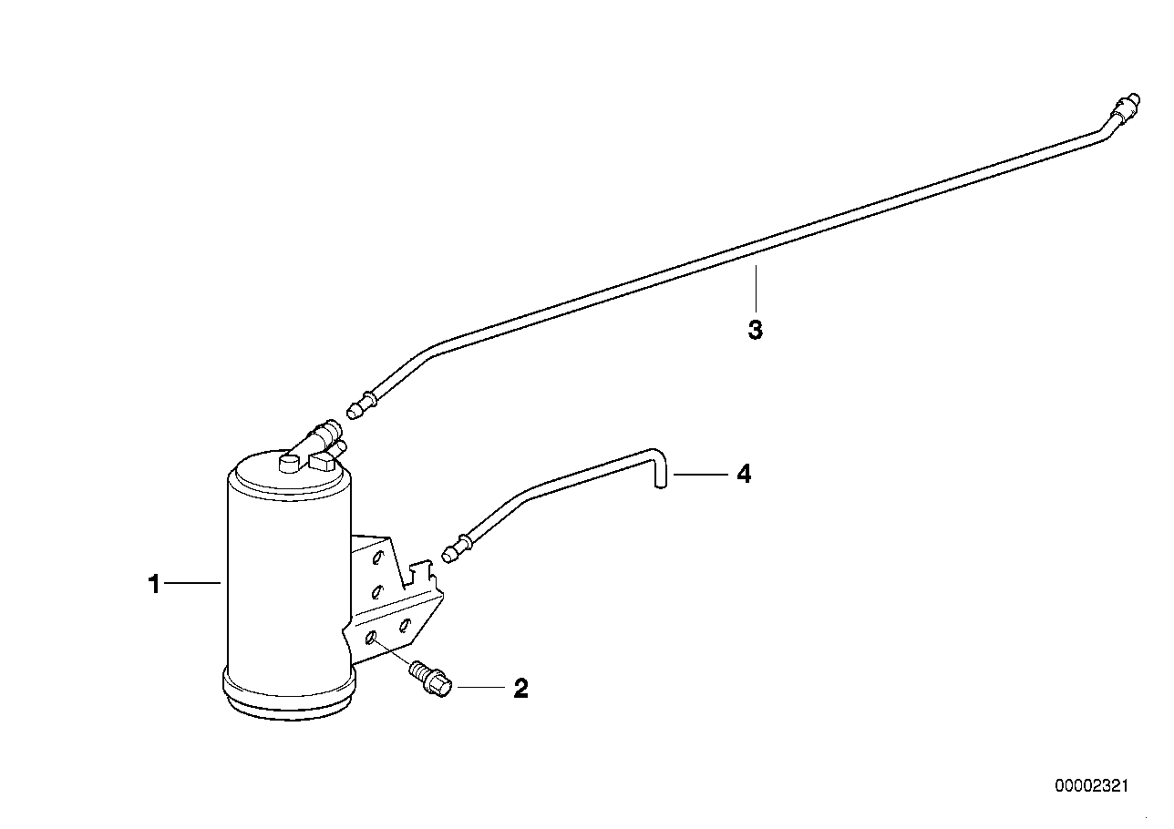 Genuine BMW 16131181226 E36 Outlet Pipe F Activated Carbon Container (Inc. 318ti, 316i 1.6 & 316i)