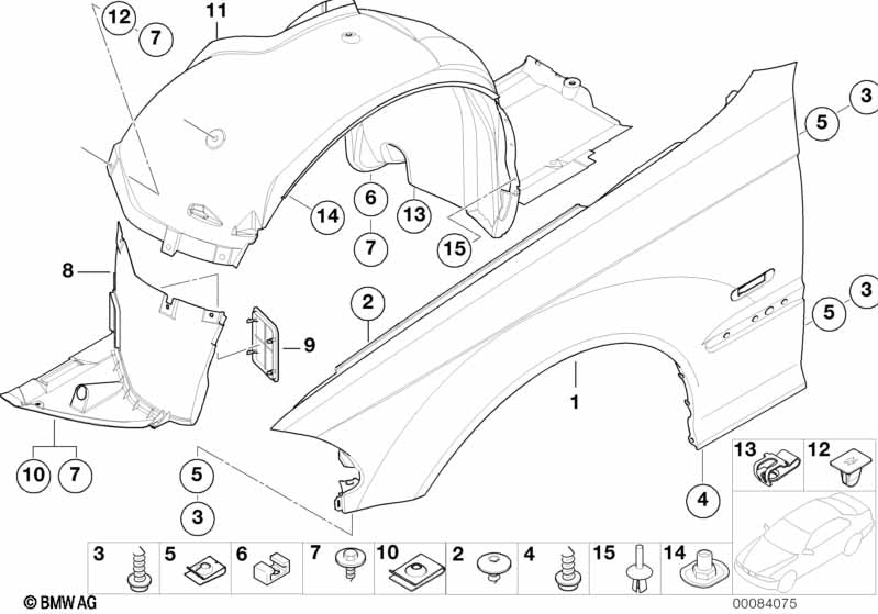Genuine BMW 51718268345 Cover, Wheel Housing, Front Left