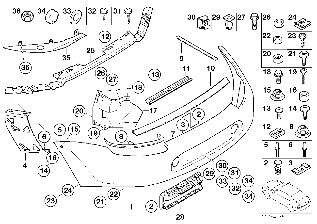 Genuine BMW 51128269819 E52 Bumper Trim Panel, Primed, Rear (Inc. Alpina V8 & Z8)