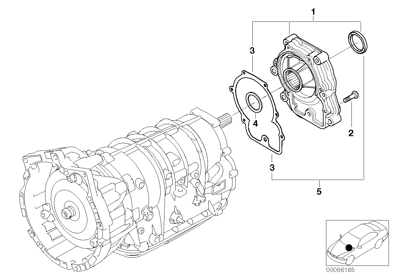 Genuine BMW 24137557074 E46 E53 E83 Gasket Set, Drive Extension Chrome-free CR(VI) (Inc. 330xi, 325xi & X3 3.0i)