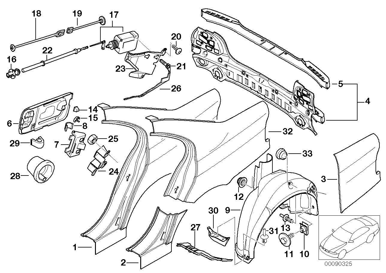 Genuine BMW 51718172461 Cover, Wheel Housing, Rear Left