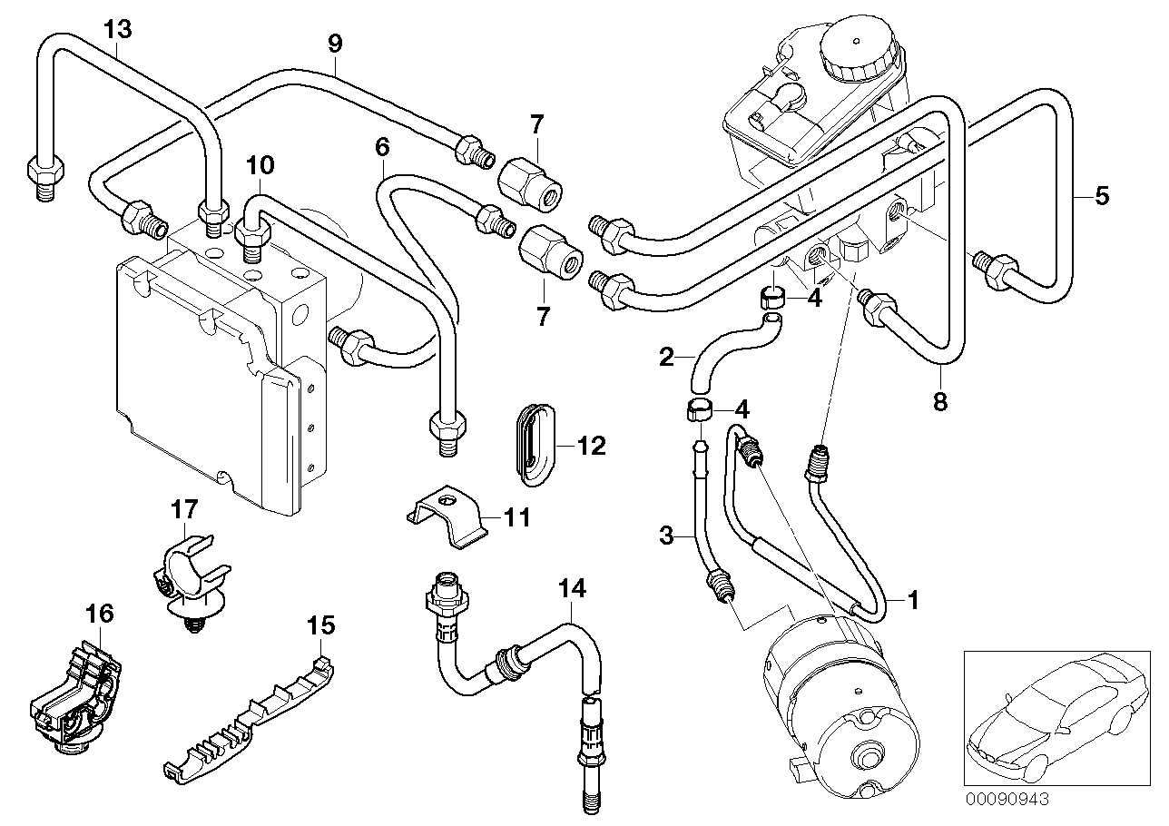 Genuine BMW 34326772617 E66 E65 E67 Pipe M12/M12 (Inc. 740d, 730i & 730Li)