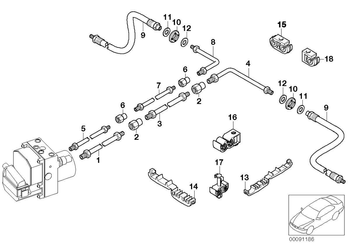 Genuine BMW 34326772608 E66 E65 E67 Pipe M10/M12 (Inc. 760Li, 740i & 745Li)