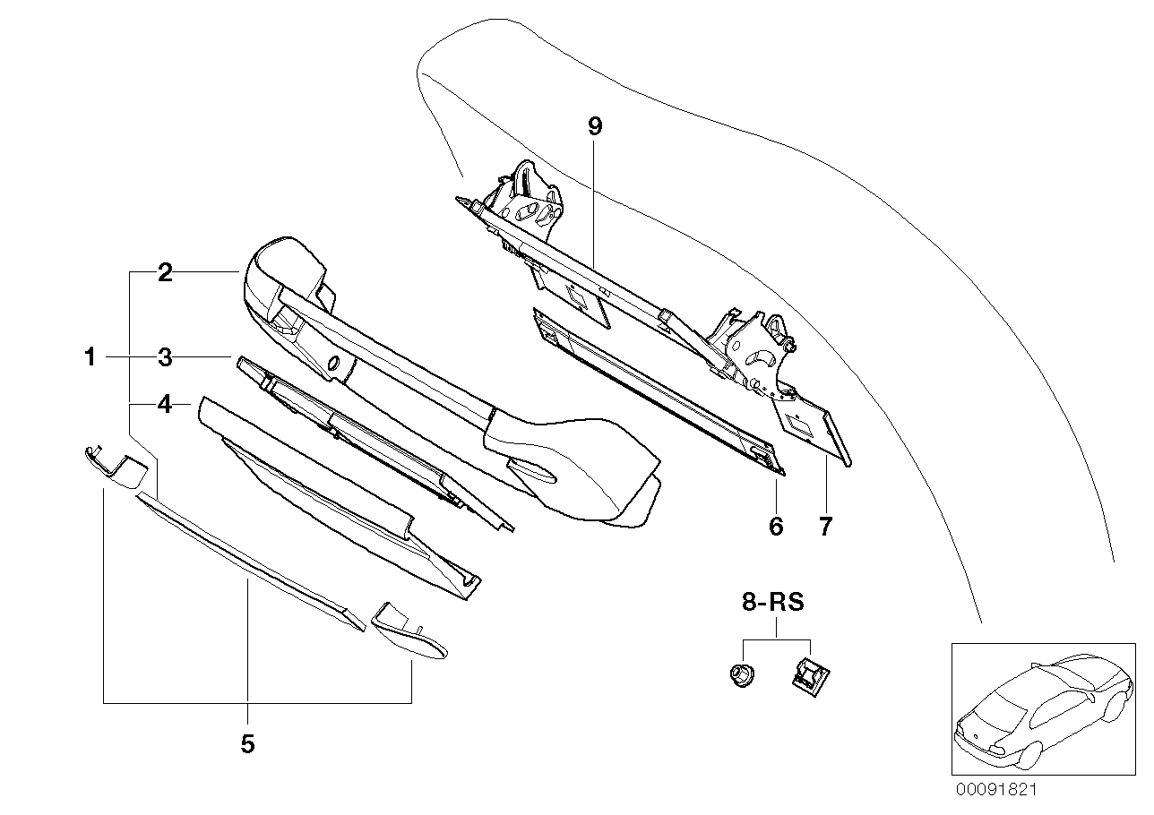 Genuine BMW 52108215103 E38 Repair Kit (Inc. 735iL, 750iLS & 730d)