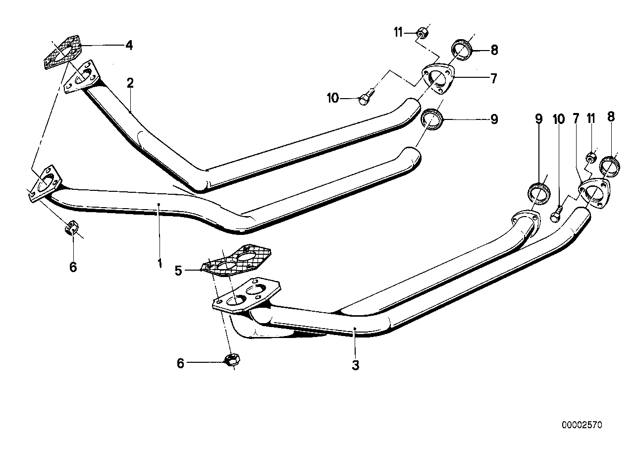 Genuine BMW 18111177326 E28 Exhaust Pipe (Inc. 520i & 525e)