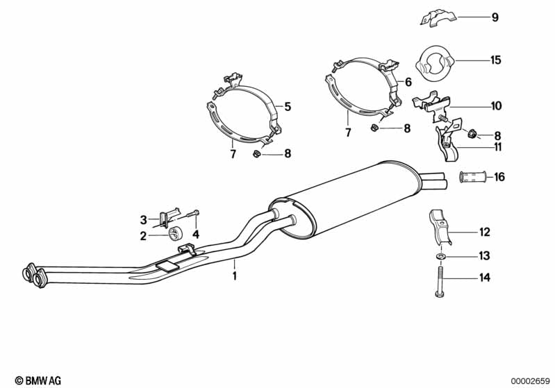 Genuine BMW 18101719248 Rear Muffler