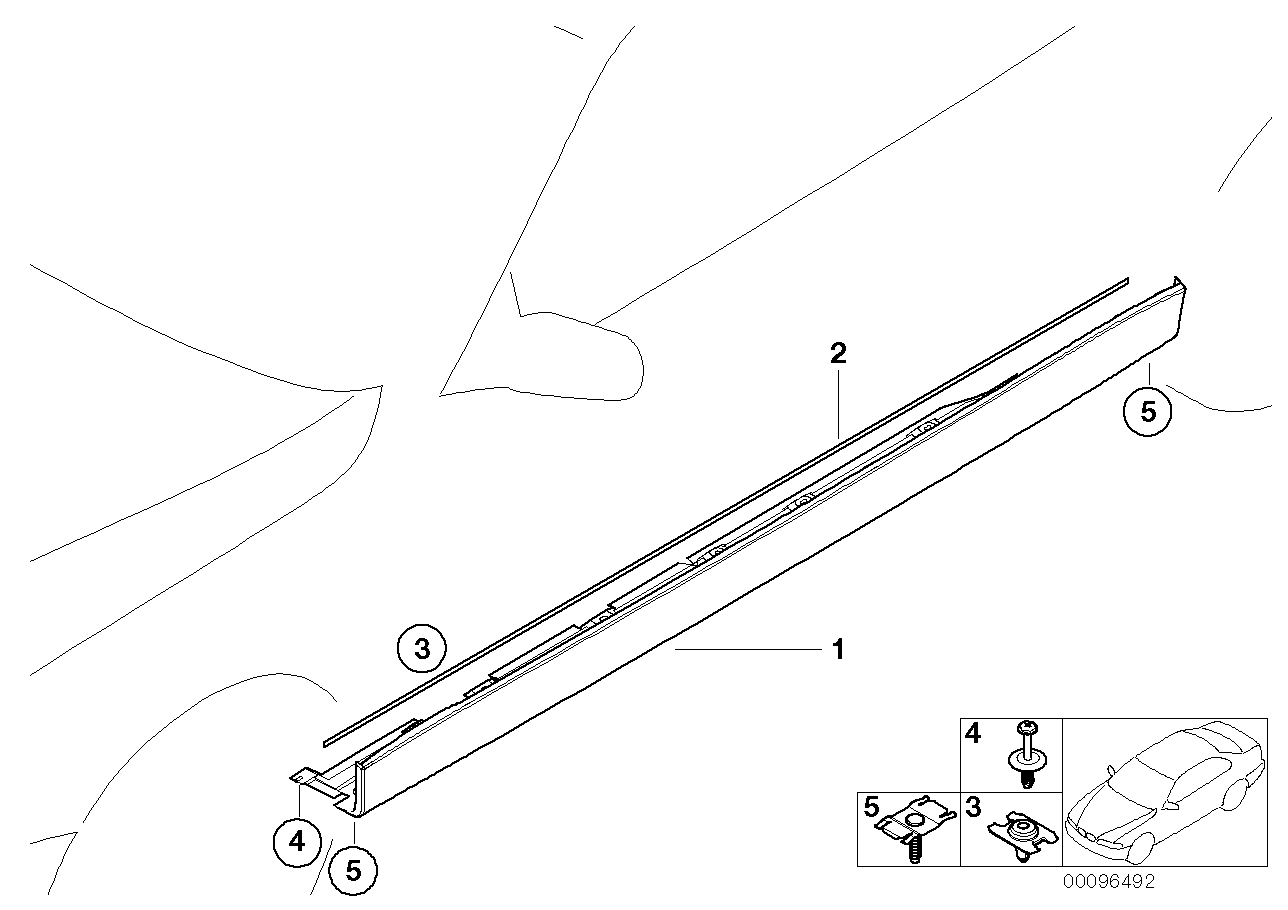 Genuine BMW 51718242716 E38 Right Door Sill Cover SCHWARZ (Inc. 740iL, 750iLP & 740iLP)