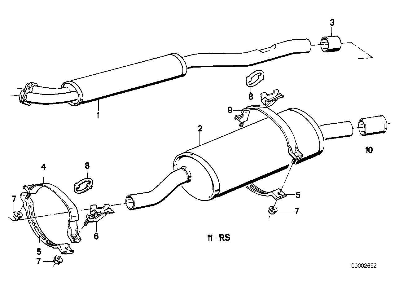 Genuine BMW 18301707048 E30 Rear Muffler (Inc. 325i & 325ix)