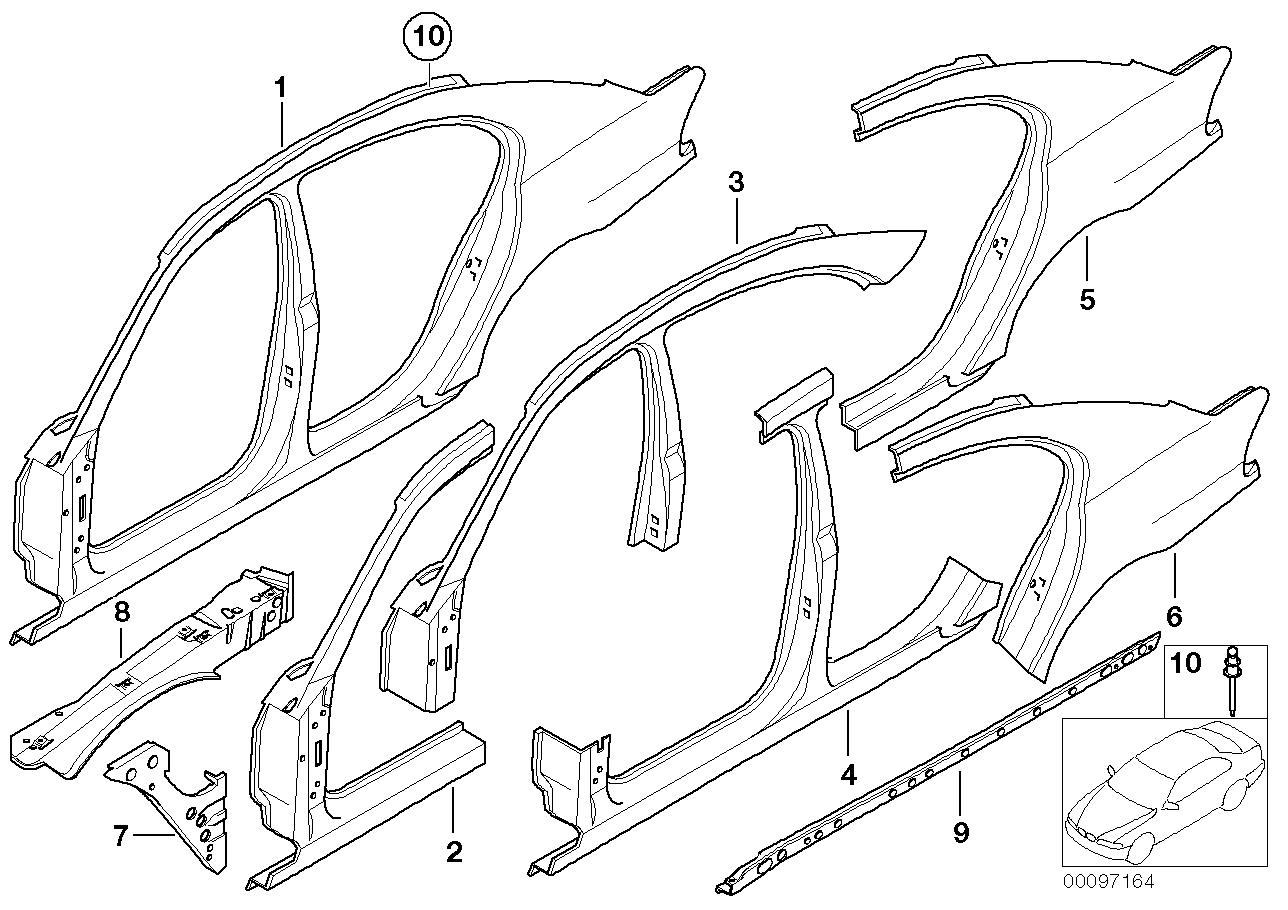 Genuine BMW 41217049942 E66 E65 E67 Top, Entrance, Exterior Right (Inc. 735i, 750i & 740Li)