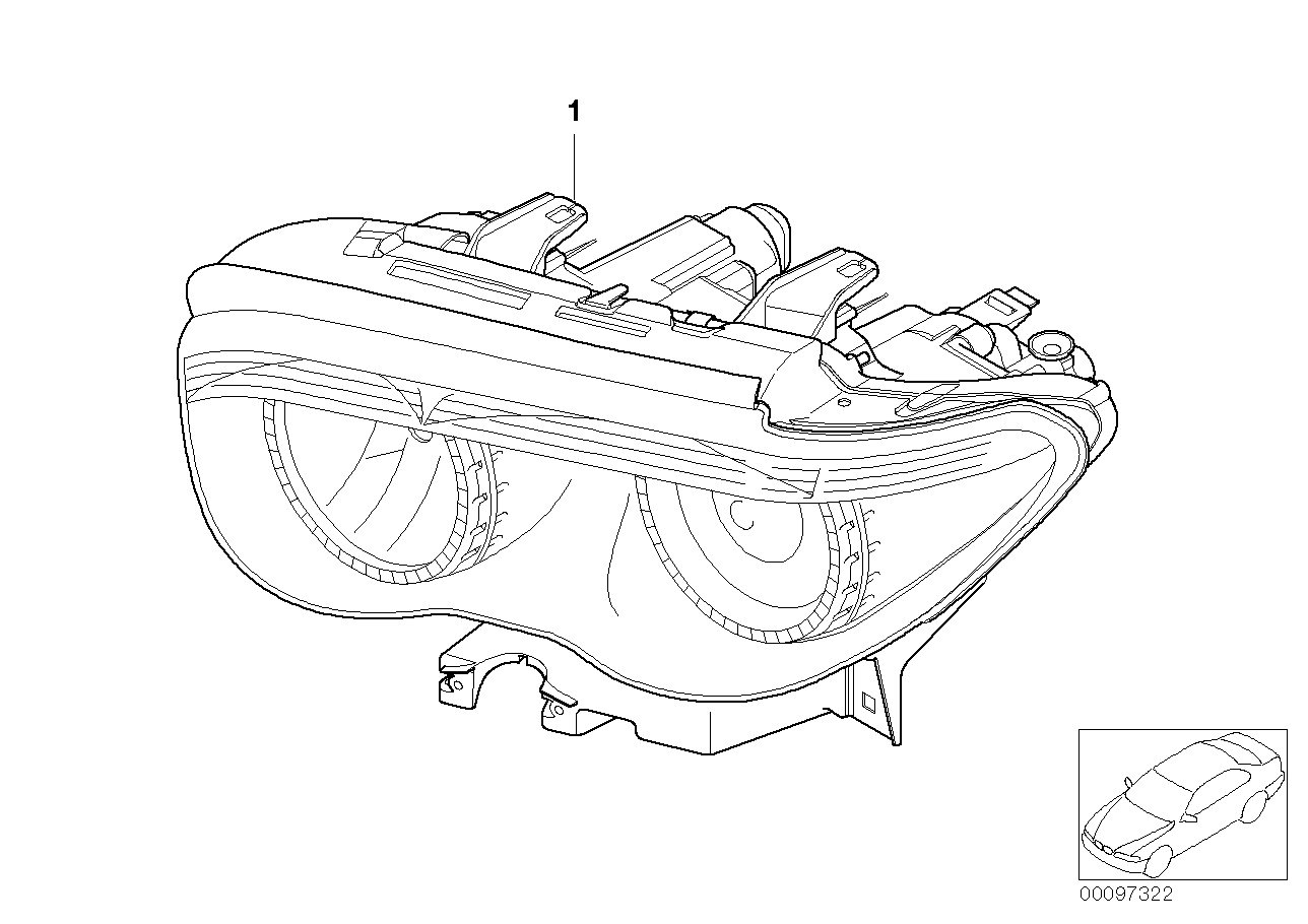 Genuine BMW 63127164722 E65 E66 Bi-Xenon Headlight Akl, Right (Inc. 760i, 745i & 745Li)